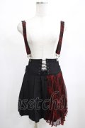 PUNK RAVE / Yukiko skirt S ブラック×レッド H-25-02-13-054-PU-SK-KB-ZS