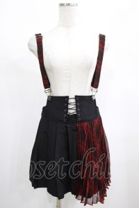 PUNK RAVE / Yukiko skirt S ブラック×レッド H-25-02-13-054-PU-SK-KB-ZS