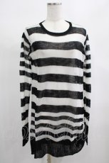 画像1: 【SALE】PUNK RAVE / Insanity striped sweater Free ホワイト H-25-02-13-063-PU-TO-KB-ZT237 (1)