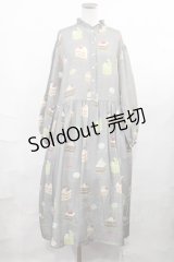 Jane Marple / Patisserie francaiseギャザードレス M グレー H-25-02-13-1004-JM-OP-KB-ZH