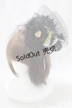 画像1: RQ-BL / NightTime fascinatorクリップ  ブラック H-25-02-13-077-GO-AC-KB-ZH