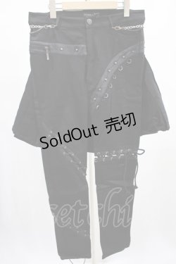 画像1: PUNK RAVE / Catacomb trousersパンツ L ブラック H-25-02-13-022-PU-PA-KB-ZT020