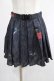 画像1: PUNK RAVE / Black printed pleated skirt XS ブラック H-25-02-13-031-PU-SK-KB-ZY (1)