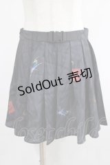 PUNK RAVE / Black printed pleated skirt S ブラック H-25-02-13-033-PU-SK-KB-ZS