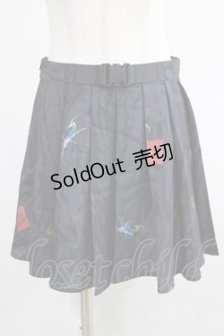 画像1: PUNK RAVE / Black printed pleated skirt S ブラック H-25-02-13-033-PU-SK-KB-ZS