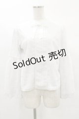 axes femme POETIQUE / リボン付レース姫袖ブラウス M オフ H-25-02-14-052-AX-BL-NS-ZH
