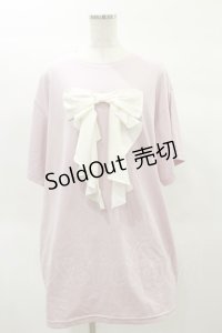 Lovely Tency / 眞白ありすコラボ TTリボンTシャツワンピース LL ピンク H-25-02-14-070-LO-OP-NS-ZH
