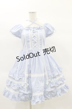 画像1: Angelic Pretty / はしごレースワンピース Free サックス H-25-02-14-078-AP-OP-NS-ZH