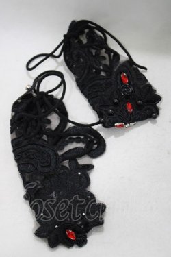 画像2: DEVIL FASHION / Gothic flower shaped sleeves with diamonds  ブラック H-25-02-14-1038-PU-ZA-KB-ZH