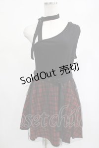 PUNK RAVE / MIA DRESS M ブラック×レッド H-25-02-14-1010-PU-OP-KB-ZI