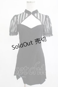 PUNK RAVE / Chinese Style Silk Fan Cheongsam Dress M ブラック H-25-02-14-1014-PU-OP-KB-ZI