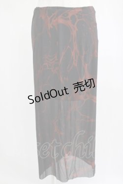 画像1: PUNK RAVE /OOD LAVA SKIRT M ブラック×レッド H-25-02-14-1016-PU-SK-KB-ZY