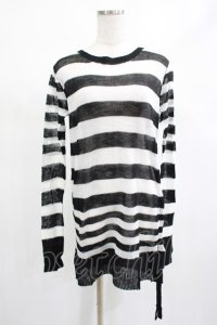 PUNK RAVE / Insanity striped sweater Free ホワイト H-25-02-14-1023-PU-TO-KB-ZY