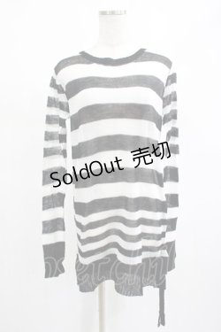 画像1: PUNK RAVE / Insanity striped sweater Free ホワイト H-25-02-14-1023-PU-TO-KB-ZY