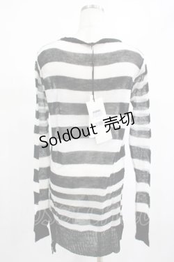 画像2: PUNK RAVE / Insanity striped sweater Free ホワイト H-25-02-14-1023-PU-TO-KB-ZY