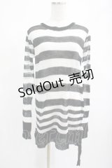 PUNK RAVE / Insanity striped sweater Free ホワイト H-25-02-14-1024-PU-TO-KB-ZI