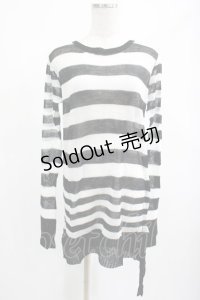 PUNK RAVE / Insanity striped sweater Free ホワイト H-25-02-14-1024-PU-TO-KB-ZI