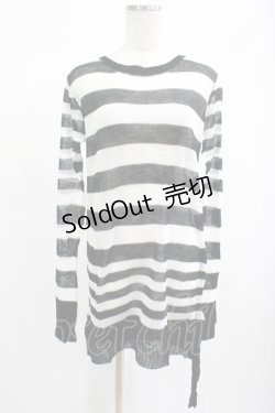 画像1: PUNK RAVE / Insanity striped sweater Free ホワイト H-25-02-14-1024-PU-TO-KB-ZI