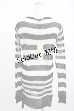 画像2: PUNK RAVE / Insanity striped sweater Free ホワイト H-25-02-14-1024-PU-TO-KB-ZI