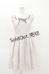 Ank Rouge / ドットぬいぐるみ柄ウエストリボンジャンパースカート M ピンク H-25-02-14-087-CA-OP-NS-ZH