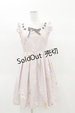 画像1: Ank Rouge / ドットぬいぐるみ柄ウエストリボンジャンパースカート M ピンク H-25-02-14-087-CA-OP-NS-ZH