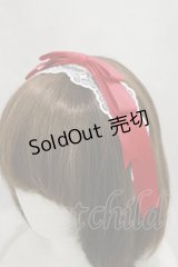 axes femme kawaii / レースリボンカチューシャ  オフ/レッド H-25-02-14-029-AX-AC-NS-ZH