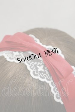 画像2: axes femme kawaii / レースリボンカチューシャ  オフ/レッド H-25-02-14-029-AX-AC-NS-ZH