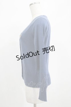 画像2: Leur Getter / 王冠刺繍入りニットカーディガン  ブルー H-25-02-15-052-LU-TO-KB-ZH