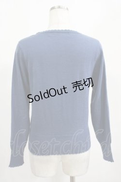画像3: Leur Getter / 王冠刺繍入りニットカーディガン  ブルー H-25-02-15-052-LU-TO-KB-ZH