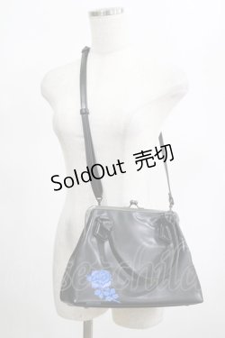画像4: artherapie / フィセルローズ口金2WAYバッグ  黒×青 H-25-02-15-065-GO-BG-KB-ZH