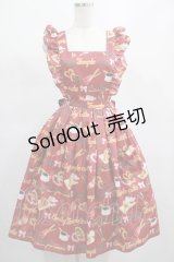 Emily Temple cute / Churrosエプロン風ワンピース M レッド H-25-02-15-008-ET-SK-KB-ZH