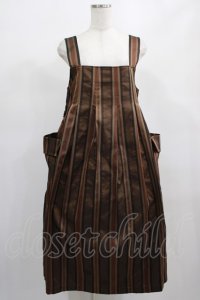 Jane Marple Dans Le Salon / Old England stripe painter's dress M ブラウン H-25-02-15-009-JM-OP-KB-ZT411