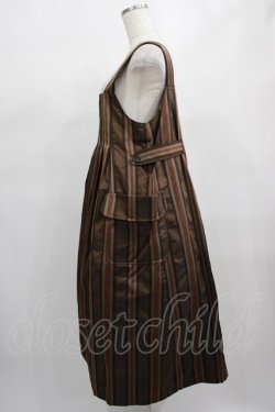 画像2: Jane Marple Dans Le Salon / Old England stripe painter's dress M ブラウン H-25-02-15-009-JM-OP-KB-ZT411