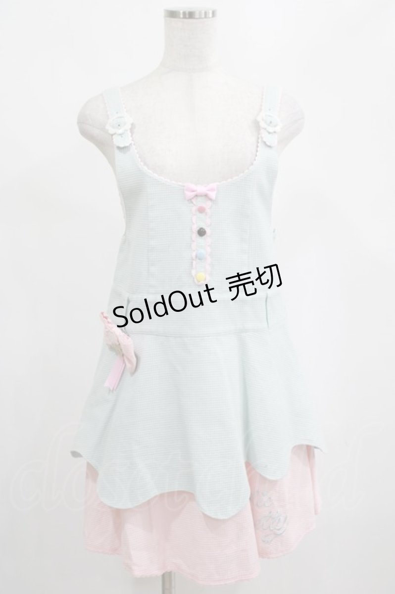 画像1: Angelic Pretty / Sweetワッフルサロペット Free サックス H-25-02-16-033-AP-OP-NS-ZH (1)