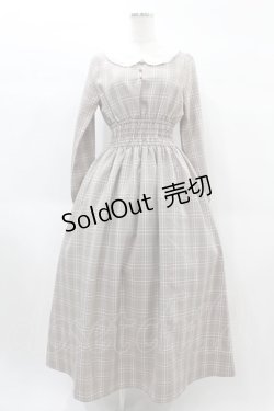 画像1: Ank Rouge / フリル衿ロングワンピース M ブラウン H-25-02-16-1035-CA-OP-NS-ZH
