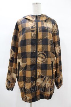 画像1: NieR Clothing / 総柄ZIPブルゾンパーカー  茶 H-25-02-17-070-PU-TO-KB-ZH