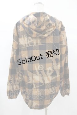 画像2: NieR Clothing / 総柄ZIPブルゾンパーカー  茶 H-25-02-17-070-PU-TO-KB-ZH