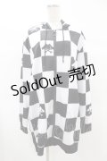 NieR Clothing / 総柄ZIPパーカー  白×黒 H-25-02-17-071-PU-TO-KB-ZH