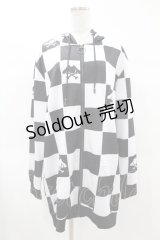 NieR Clothing / 総柄ZIPパーカー  白×黒 H-25-02-17-071-PU-TO-KB-ZH