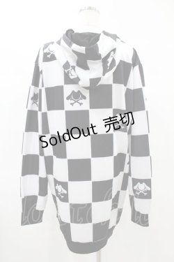 画像2: NieR Clothing / 総柄ZIPパーカー  白×黒 H-25-02-17-071-PU-TO-KB-ZH