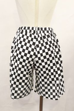 画像2: HELL CAT PUNKS / ブロックチェックショートパンツ  白×黒 H-25-02-17-1006-PU-PA-KB-ZH