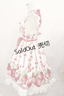 画像2: Angelic Pretty / 摘みたていちごシャーリングジャンパースカート Free オフ H-25-02-17-1001-AP-OP-NS-ZH