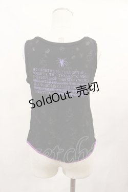画像2: h.ANARCHY / パイピングプリントタンク  黒×紫 H-25-02-17-1012-HN-TO-KB-ZH