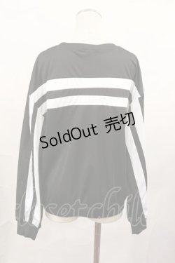 画像2: HELL CAT PUNKS / ローズプリントライントップス  黒×白 H-25-02-17-1022-PU-TO-KB-ZH