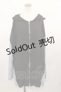 Drug Honey / 配色ZIPパーカー  黒×グレー H-25-02-17-1027-PU-TO-KB-ZH