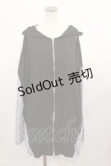 Drug Honey / 配色ZIPパーカー  黒×グレー H-25-02-17-1027-PU-TO-KB-ZH