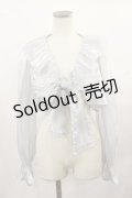 Ank Rouge / シアークロップドブラウス M ブルー H-25-02-17-1034-CA-BL-NS-ZH