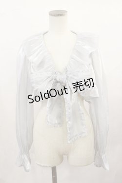 画像1: Ank Rouge / シアークロップドブラウス M ブルー H-25-02-17-1034-CA-BL-NS-ZH