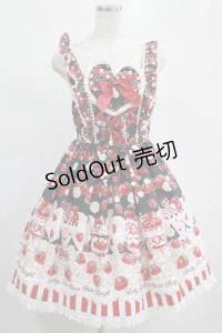 BABY,THE STARS SHINE BRIGHT / Berry Berry Strawberry Parfait〜くみゃちゃんアイスを添えて〜ジャンパースカートII F Black H-25-02-18-003-BA-OP-NS-ZH