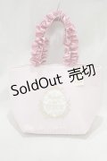 Maison de FLEUR / パールフラワーフリルハンドルトートバッグ  ピンク H-25-02-18-039-LO-BG-NS-ZH